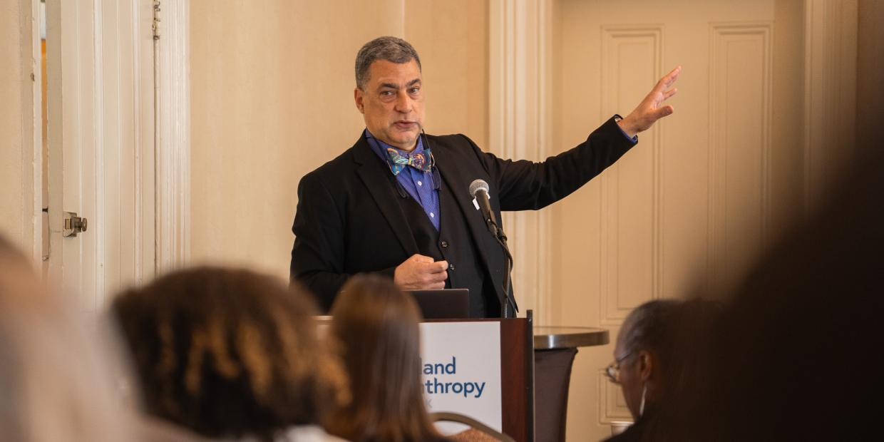 Kyle Caldwell speaking at the 2026 Philanthropy Summit