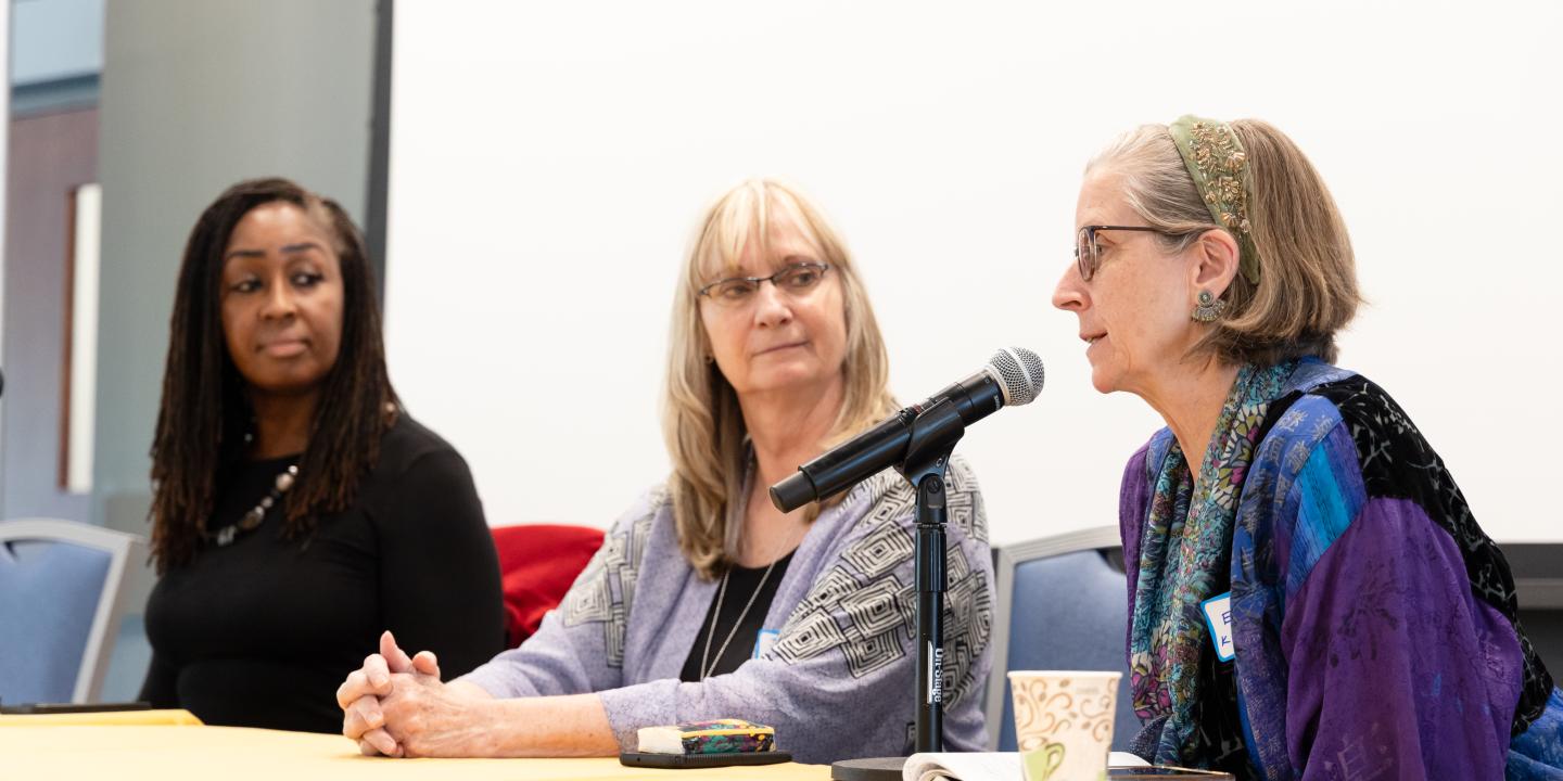 Emily Kearns, Program Director with Dementia-Friendly Baltimore County, speaks on a panel at the 2026 Maryland Aging Innovations Summit.